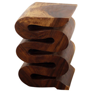 Raechell Solid Wood Abstract End Table