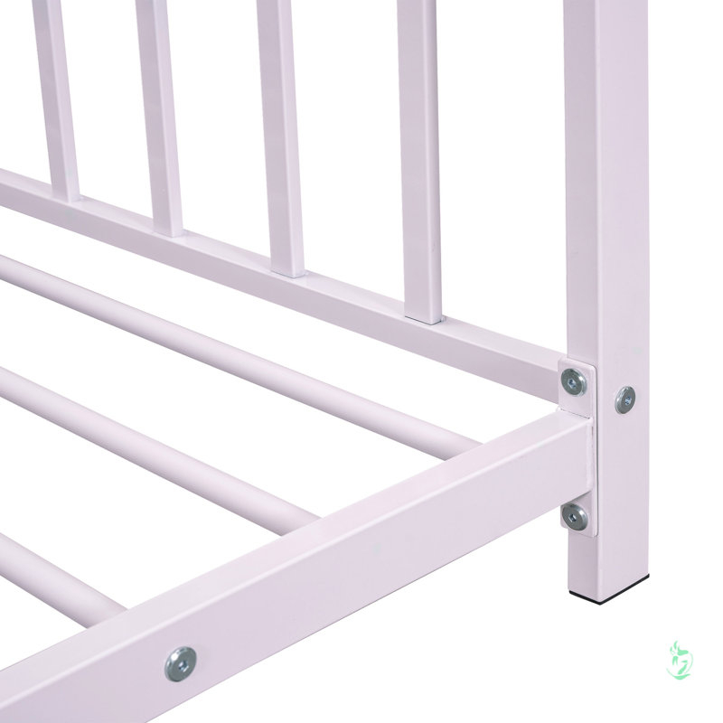Lit plateforme simple en métal, Rose