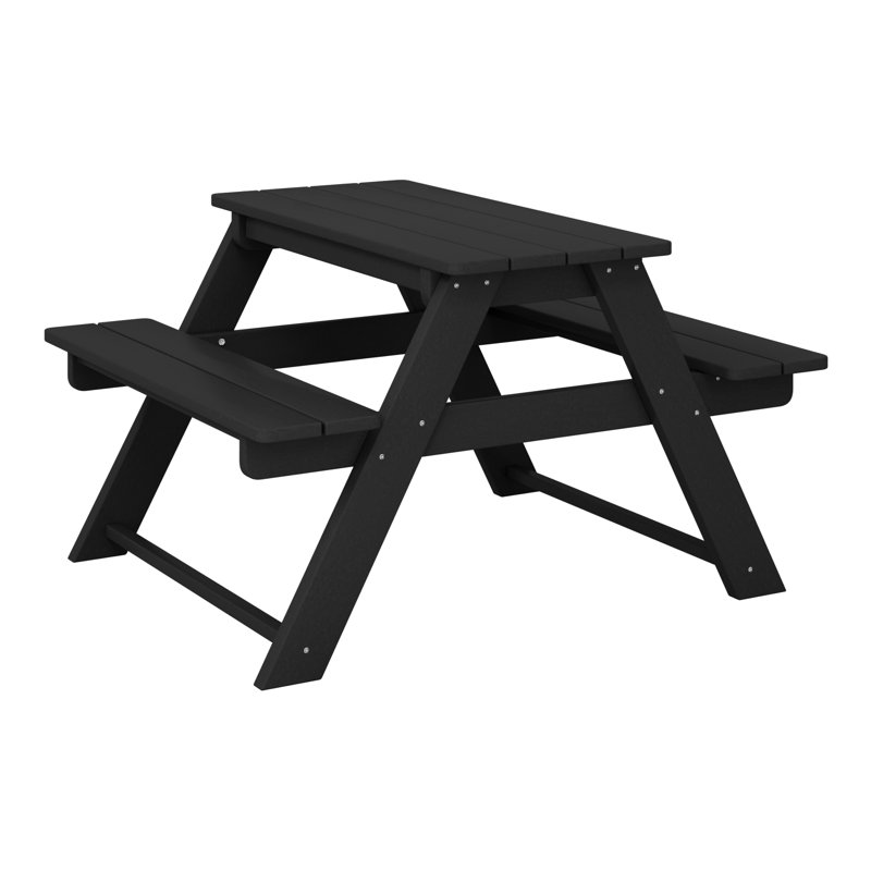 Table de pique-nique d'extérieur pour enfants, Noir, noir, noir, noir