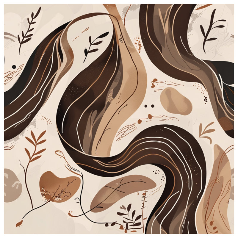 Abstract Botanical Leaves Comforter, Queen