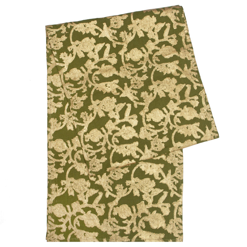 Saint-Rémy DOr Handmade Floral Table Runnner, Vert
