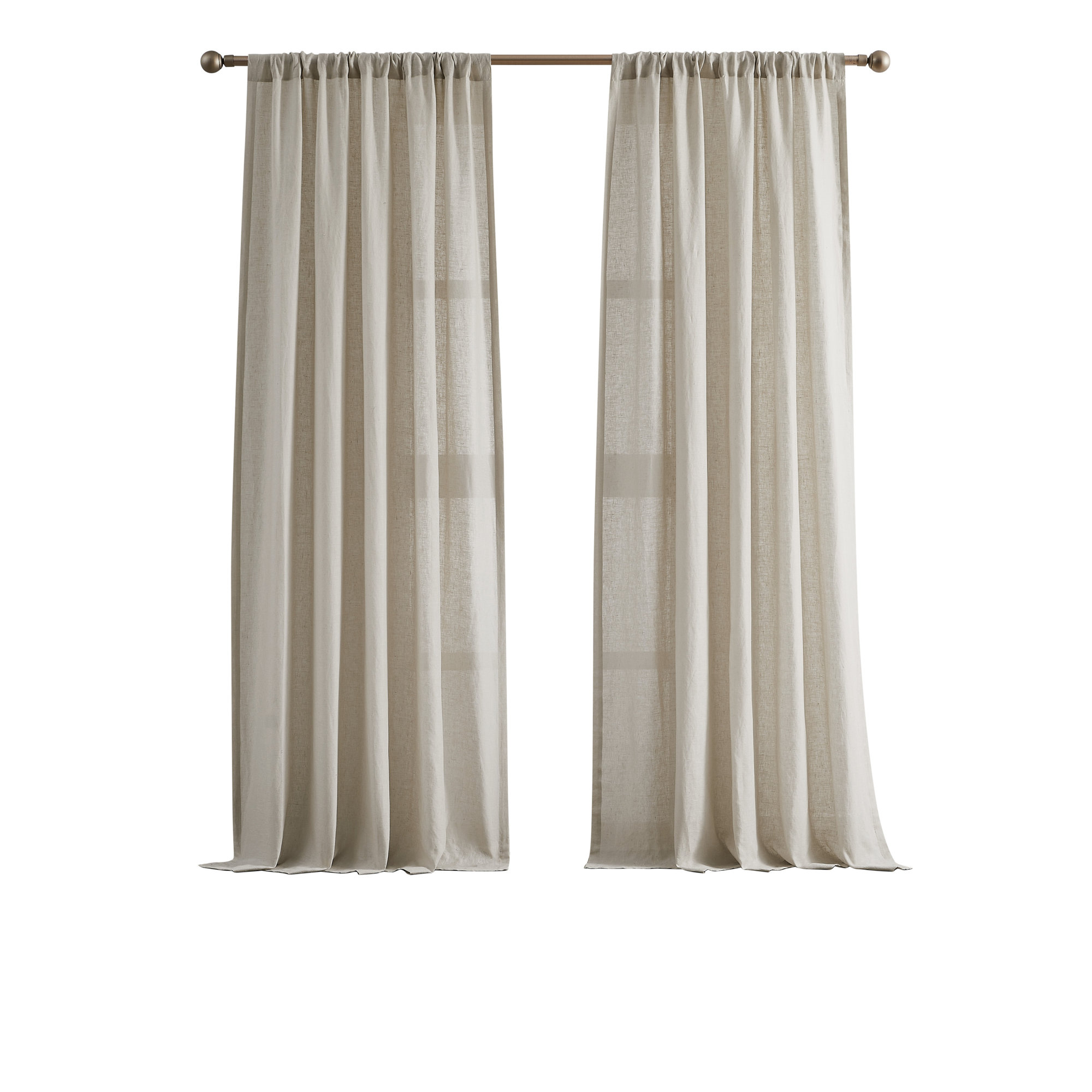  Linen Window Curtain, 50 x 96, Natural