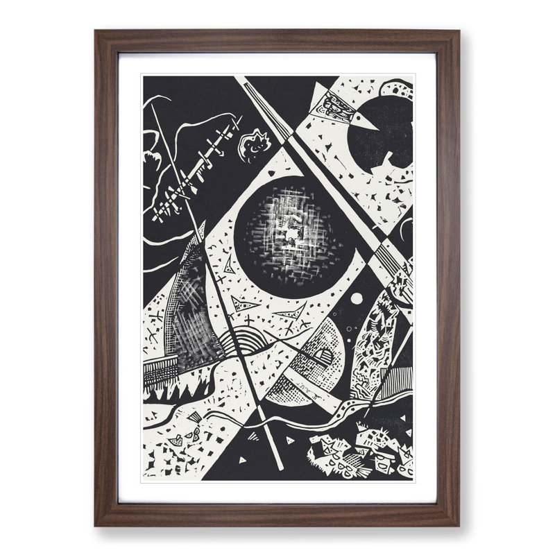 Small Worlds VI by Wassily Kandinsky - 1 Piece Single Picture Frame Wall Art, 65cm H x 48cm W x 2cm D, Walnut Framed
