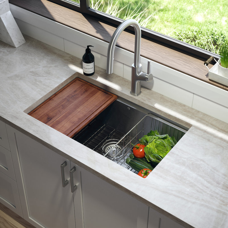 Santa Cruz Kitchen Sink, Stainless Steel Brushed