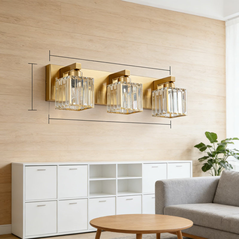 Luminaire de salle de bain Modern, H 6,3 po x l 19,7 po x P 6,3 po, 3