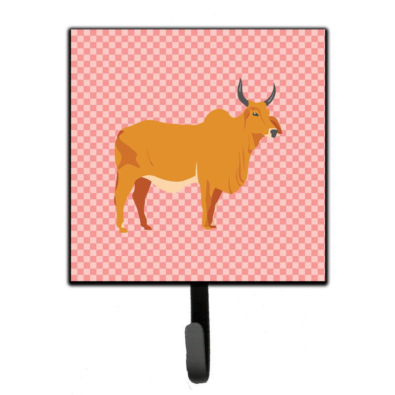 Organisateur de clés murales avec crochets clés zebu indicine cow Gyrith, Rose