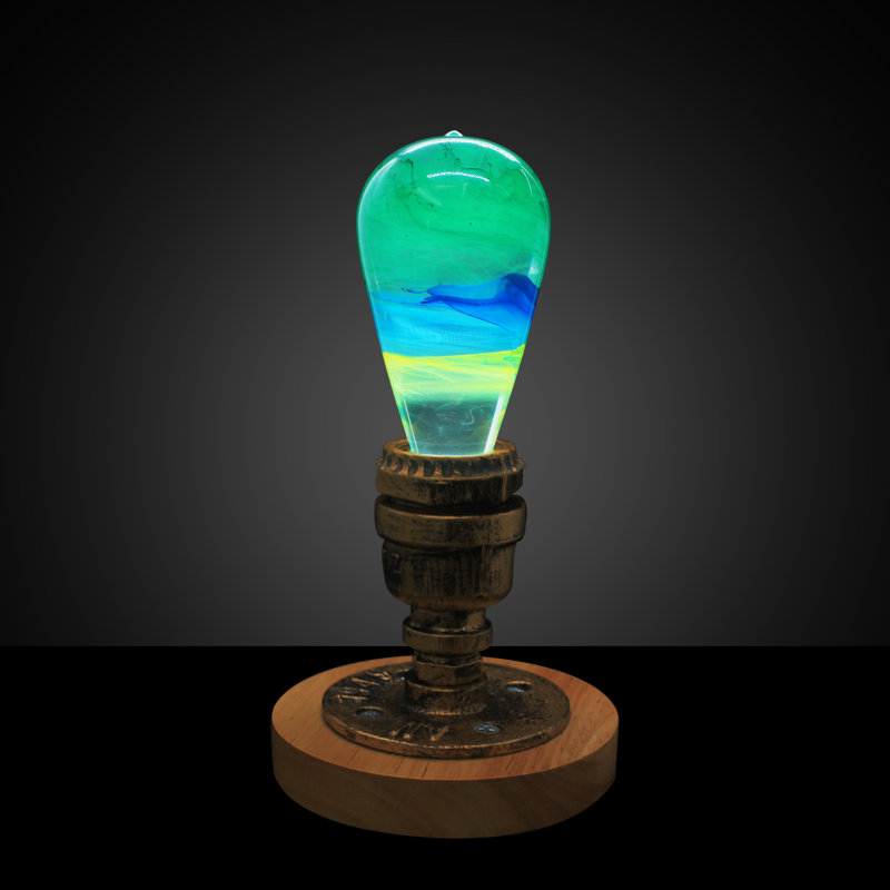 Lampe de table en bois 9,8 po Ghugas