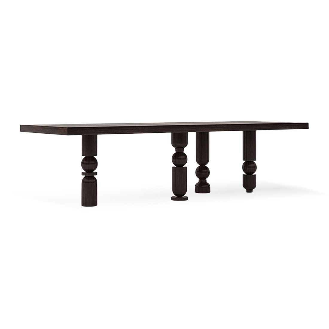 East Urban Home Modern Black Rectangular Solid Wood Dining Table ...