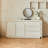 57" Modern Cream Extendable Countertop Dresser 3-Drawers & 2-Doors Makeup Vanity Set