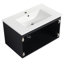 Meuble-lavabo flottant avec lavabo en céramique - matériau de contreplaqué noir, moderne et stable