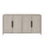 Buffet console 4 portes Giva, motifs en rotin, brun 68 po