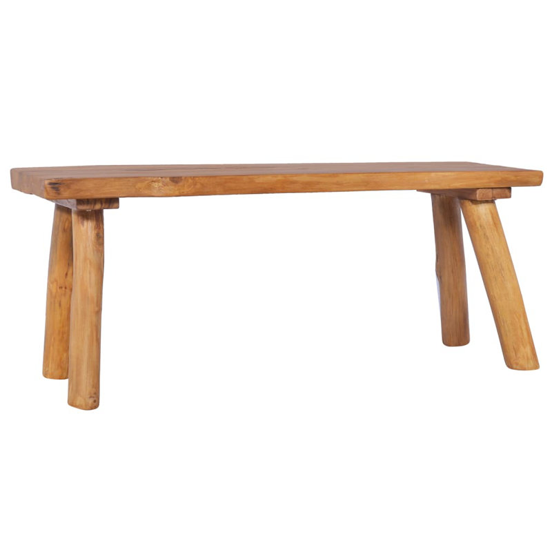 Kansas Solid Wood Teak Outdoor Bench, 120cm W x (35-40)cm D x 49cm H