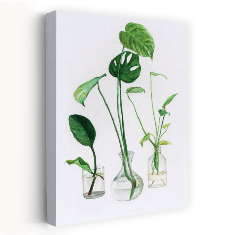 Fenêtre Jardin - Nature morte contemporaine plantes vertes, art, H 60 po x l 40 po
