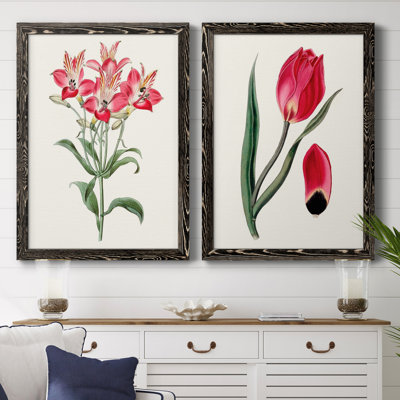 Roseat Blooms I - ensemble de 2 peintures encadrées
