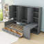 Lit de jour en bois avec bureau intégré et grands tiroirs de rangement-1500389816-1500389818