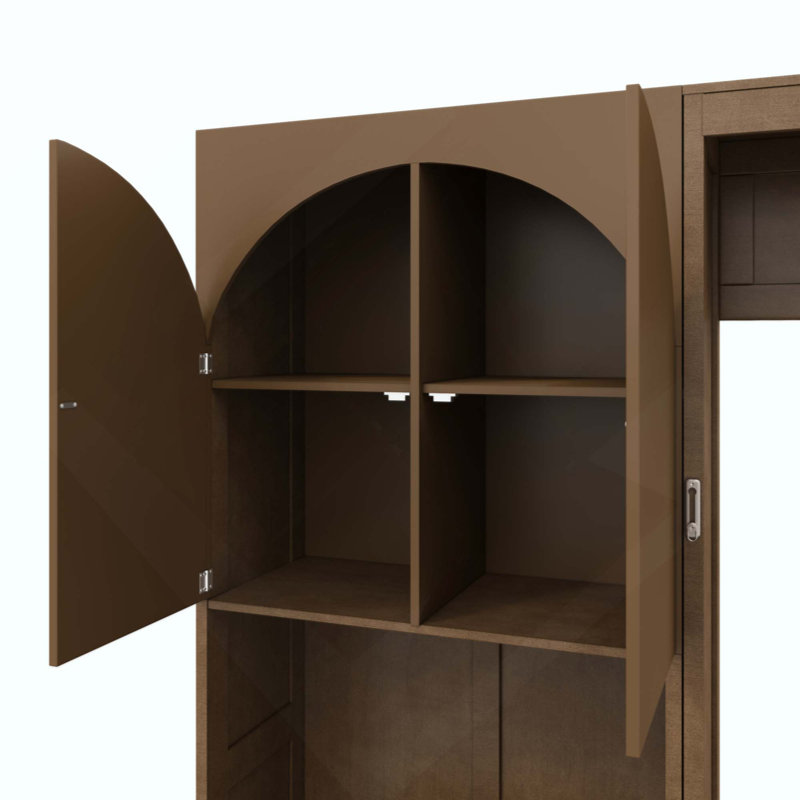 Lit escamotable avec armoire latérale réversible de gauche à droite, lumières DEL, tiroirs et armoires à tablettes de rangement multiples