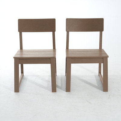 Ensemble de 2 chaises de salle à manger intérieur / extérieur en PEHD, chaises de jardin et de patio toutes saisons avec dossier moderne