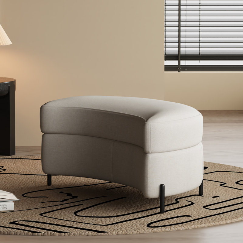 33.9"w Upholstered Storage Ottoman,dressing Shoe Bench, Beige