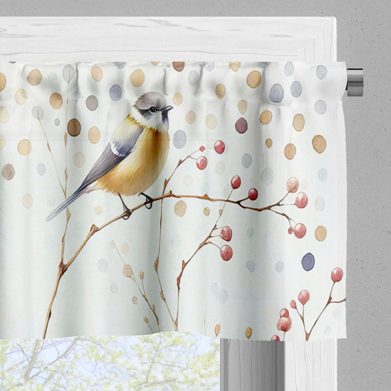 Birds and Dots Light Filtering Satin Valance