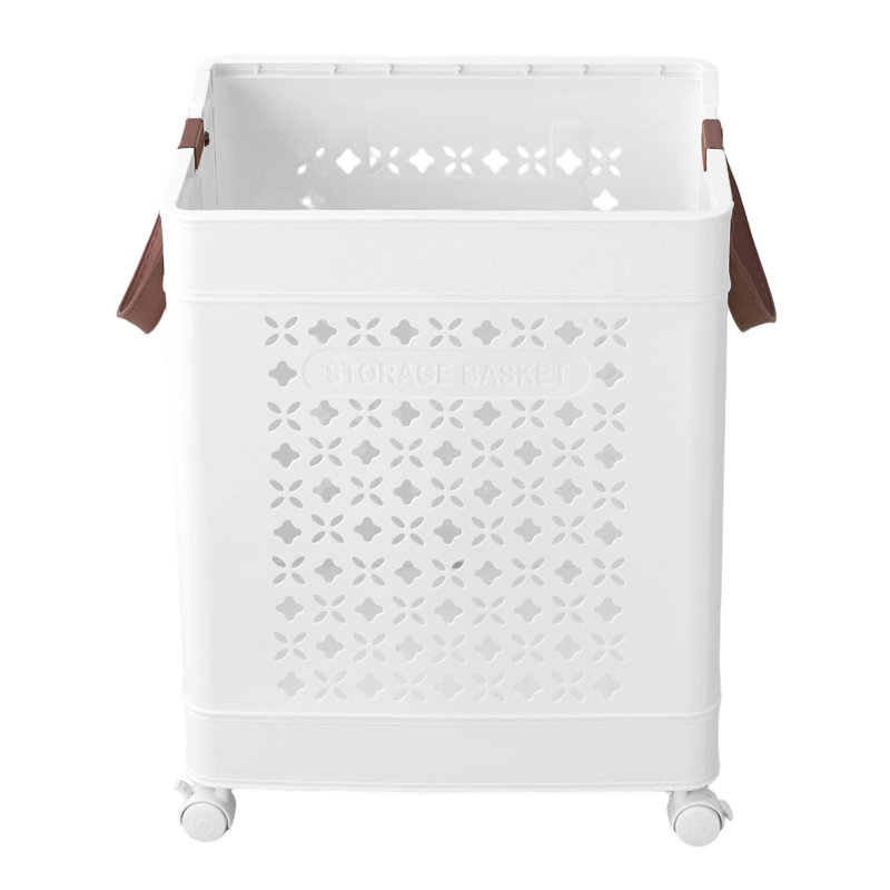 Plastic Laundry Basket, White