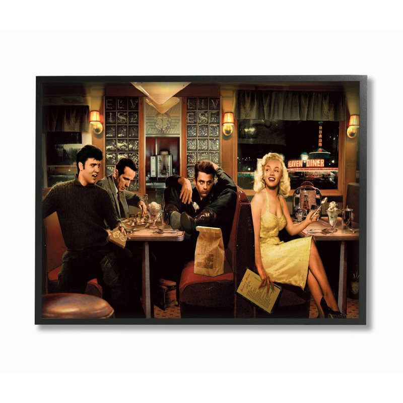 «Diner Dinner Vintage Hollywood Movie Star Classic Illustration», impression sur toile, H 16 po x l 20 po x P 1,5 po