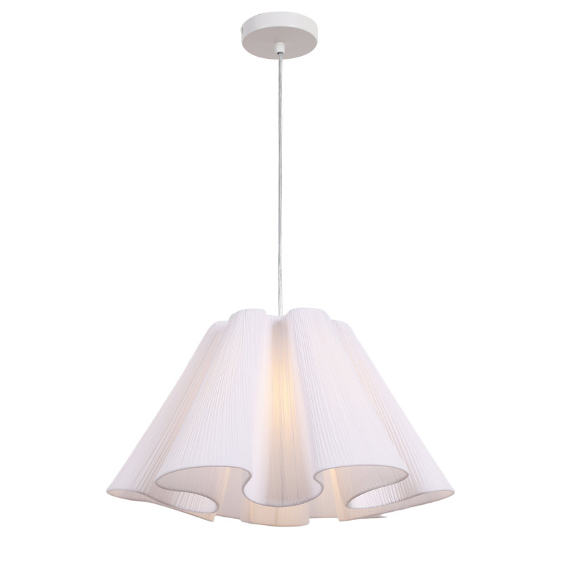 1- Light Dimmable Pleated Shade Pendant Light
