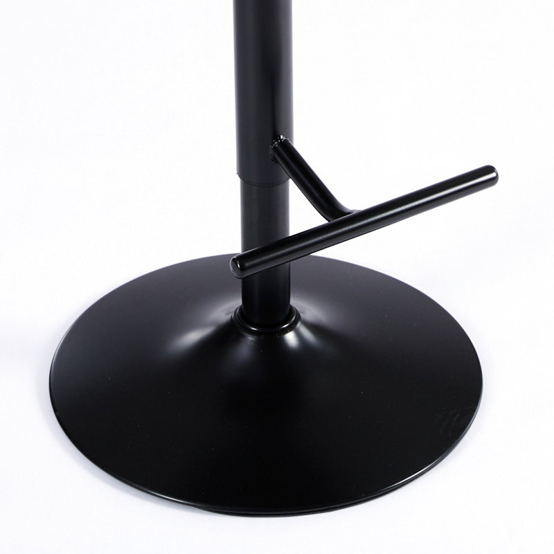 Chaises de bar réglables en cuir d'unité centrale, dossier confortable pour la maison et le pub (noir, 2 avec hauteur, Noir