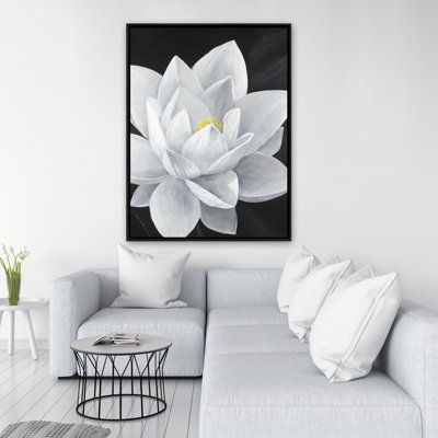 Vue aérienne d'une fleur de lotus sur toile
