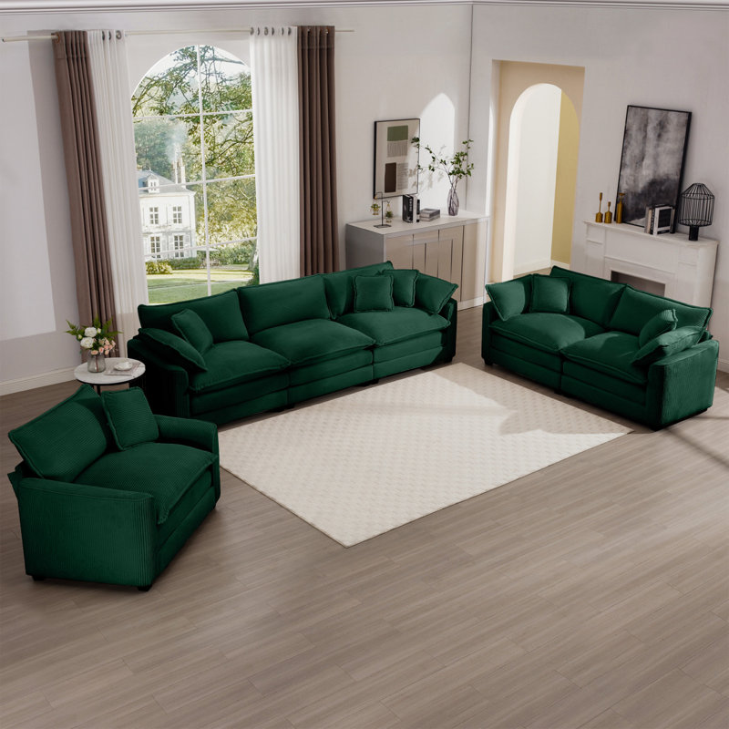 3 pièces Canapé modulaire surdimensionné Canapé modulaire confortable, 1 canapé modulaire simple, 1 canapé 2 places, 1 canapé 3 places Corduroy