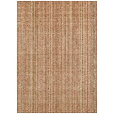 Emberith Orange Washable Indoor-Outdoor Rug - LOOMLAN