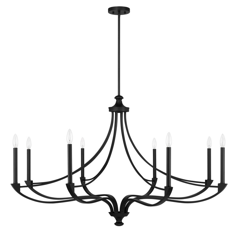 Preserve 8-Light Chandelier in Matte Black, Matte Black