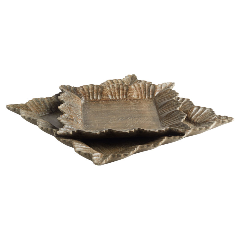 Lorenza Solid Wood Decorative Tray, 2" H x 18" W x 18" D