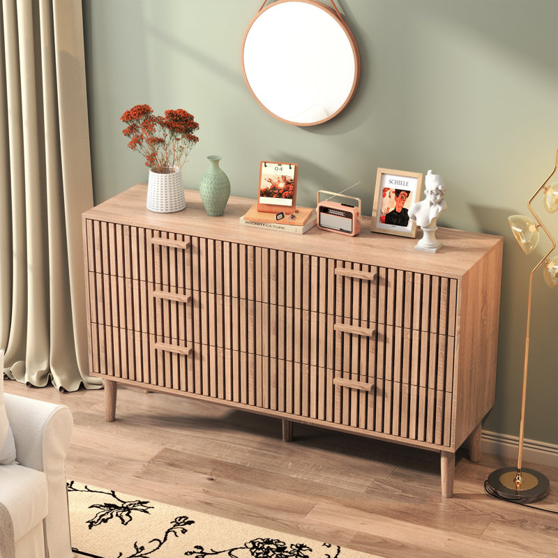 100cm W 6 - Drawer Chest of Drawers, Natural