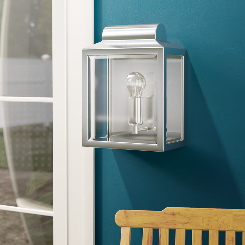 Aagat 29cm H Outdoor Wall Lantern, Stainless Steel