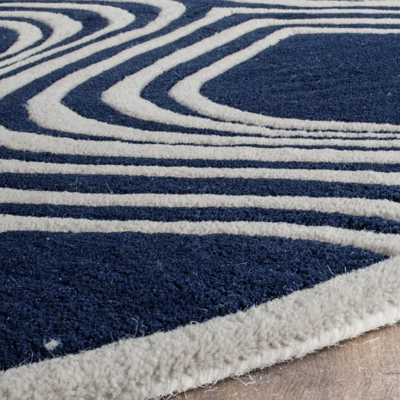 Oglesbee Hand Tufted Wool Abstract Rug, Round 5'