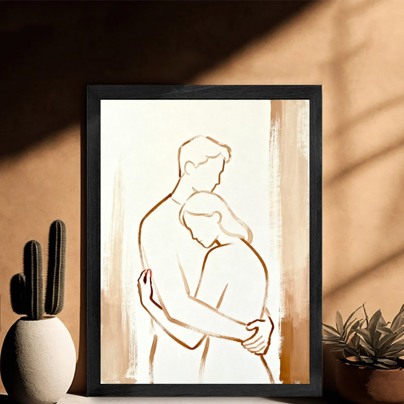 Art encadré noir encadrant des lignes de silhouette rétro, impressions de style rétro, H 11 po x l 9 po