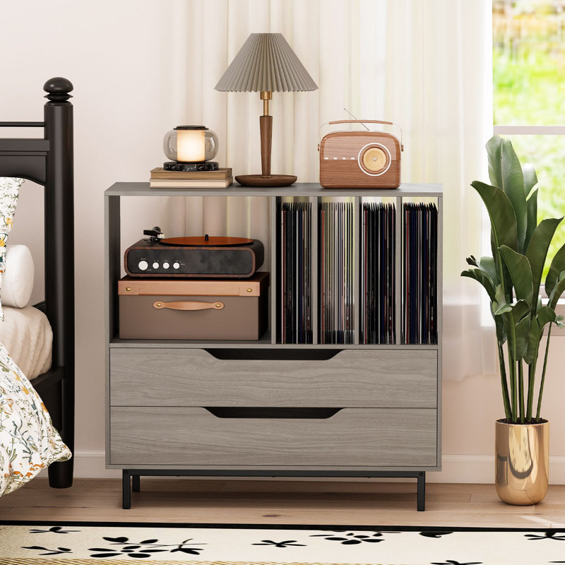 87cm H Media Shelves, Grey