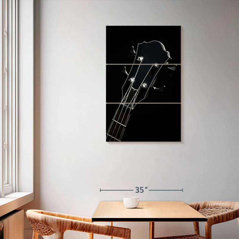 Tête de guitare noire Abarca, H 57 po x l 36 po