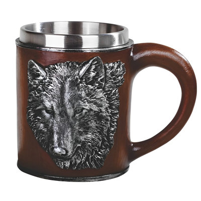 5 3/4" wide Wolf  Mug