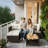 3-Piece L-Shaped Wicker Patio Set With Beige Cushions And Acacia Wood Storage Table-991976245