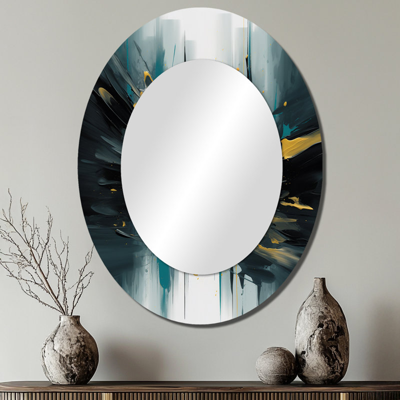 Miroir mural moderne jaune et vert Essence Of Modernity I, 40" x 30"
