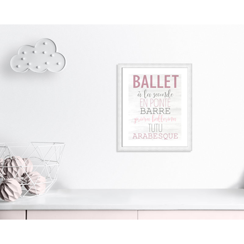 Ballet toute la journée 2, H 26,5 po x l 22,5 po x P 0,63 po, Cadre à grain de bois blanc