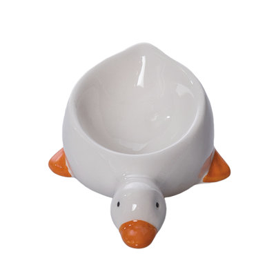 Dolomite Small Duck Shaped Bowl, Serving Bowl, White, Ceramic, Table, Kitchen, Spring, Tabletop, Bowl