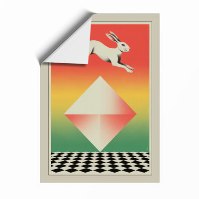 Leaping Rabbit Art Deco - Print