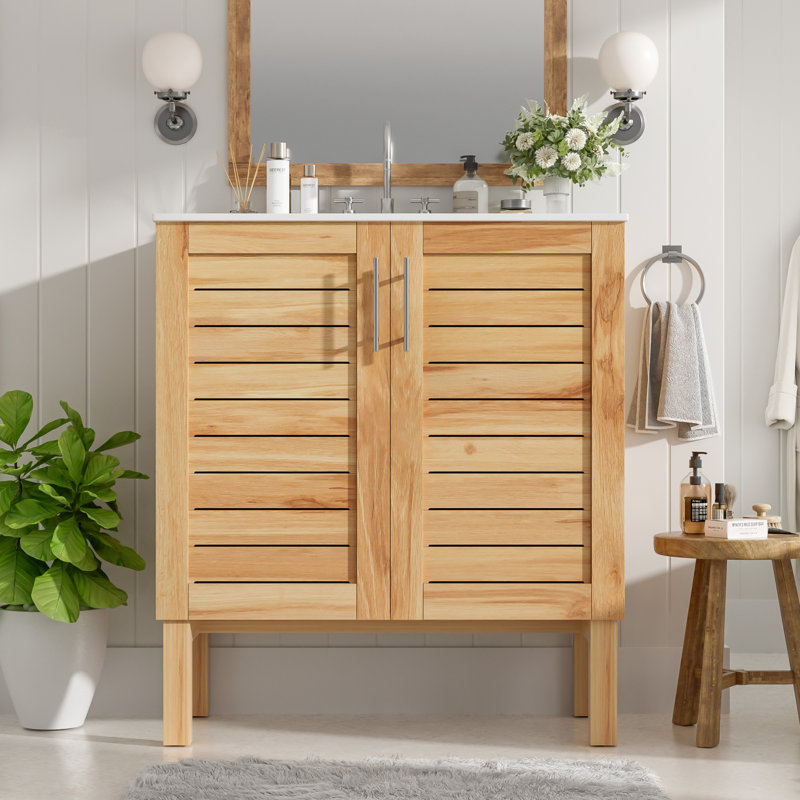 Meuble-lavabo simple 30 po avec lavabo en céramique