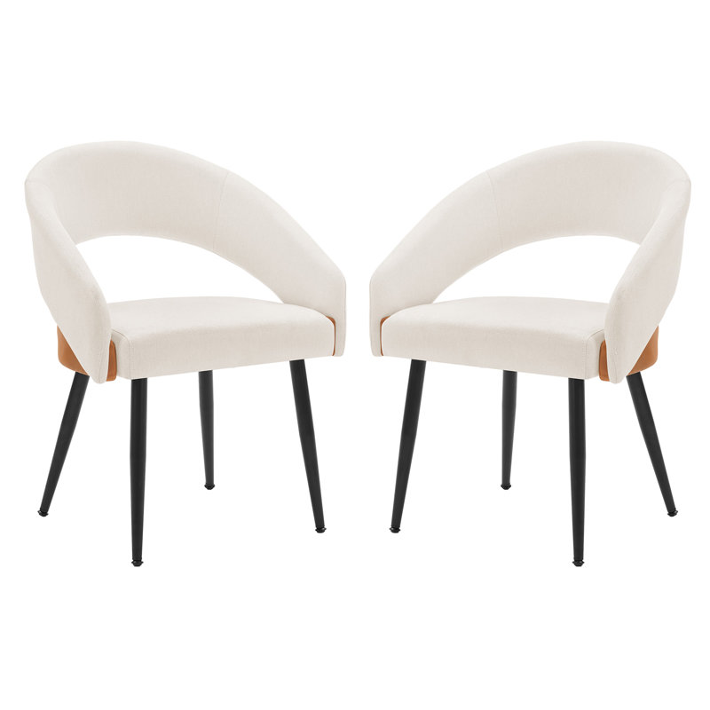 Chaises de salle à manger rembourrées Sabuk, 2, Lin beige