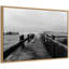 «Coastal Beach Boardwalk Black and White» par Patricia Hasz de Patricia Rae, reproduction d'art sur toile encadrée