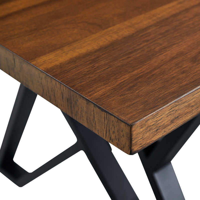 Table de salle à manger avec pieds en métal noyer, pattes en noyer de 60,46 po x 35,5 po et 29,15 po de largeur, P 29,15 po
