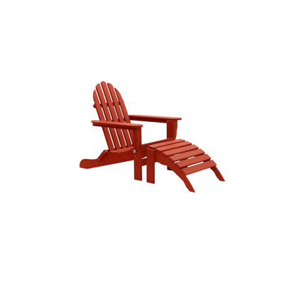 Hartington Plastic/Resin Folding Adirondack Chair with Ottoman