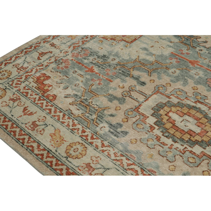 Distressed Homage Hand Knotted Wool Floral Area Rug, Rectangle 15' x 24'